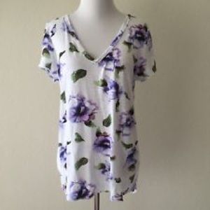 Anthropologie t.la purple floral tee, S